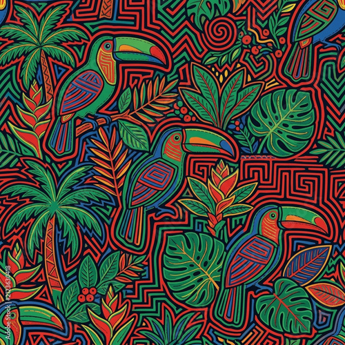 Panamanian Kuna Mola Layered Cutout Pattern