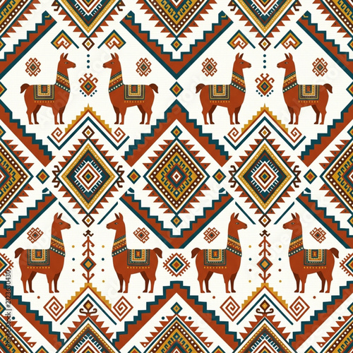Peruvian Andean Aguayo Tapestry Geometry