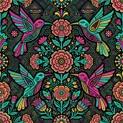 Oaxacan Alebrije Geometric Animal Floral Fusion