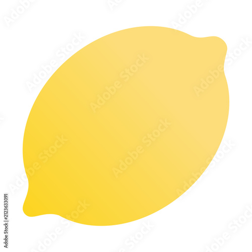 Whole yellow lemon. Citrus fruit contains vitamin C. Color vector illustration. Tropical fruit. Isolated on white background. Flat style. Idea for web design, menus.