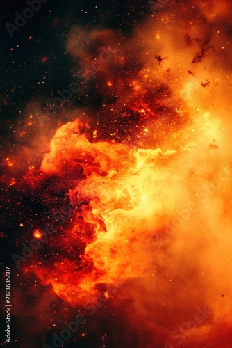 Intense Flames and Swirling Smoke Against a Dark Background Captured in High Definition