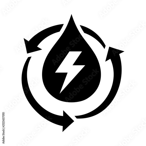 Hydropower  Icon - Solid Black
