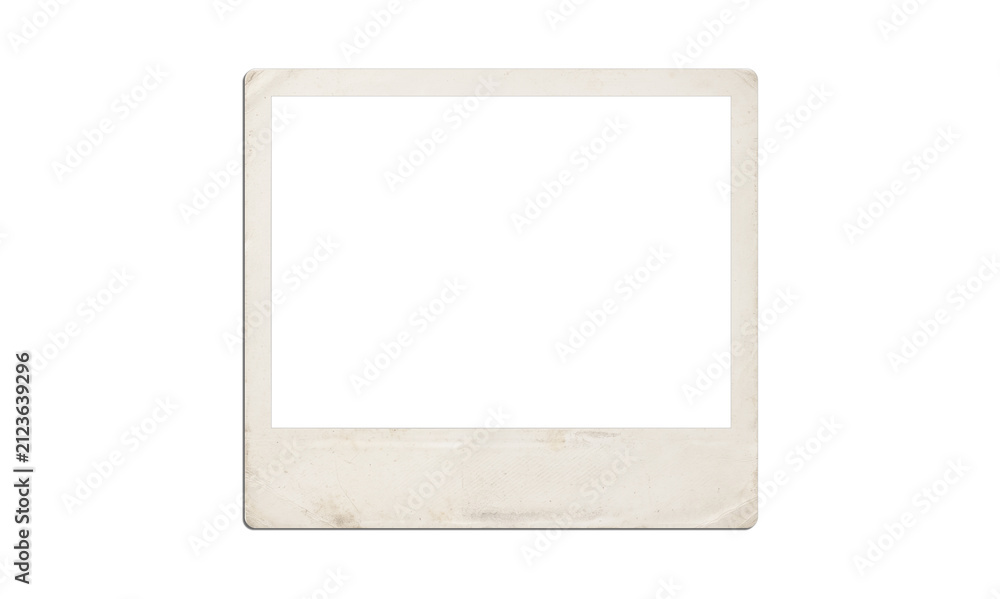 Obraz premium Old vintage polaroid photo frame isolated on transparent background for creative projects.