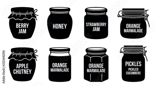 Quadro su tela Preserved Food and Jam Jar Icons