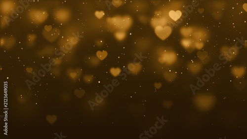 valentines day hearts gold sepia glitter dust lights ,valentine celebration romantic love blur heart fall background