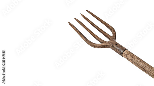 Fotografía Old vintage garden pitchfork rustic farming tool traditional agriculture equipme