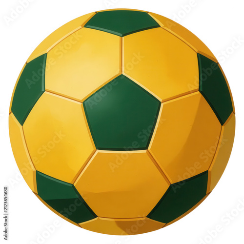 Yellow and Green Soccer Ball Transparent Background
