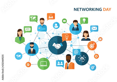 Obraz na płótnie People Connecting Networking Communication Team.