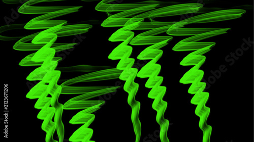 Green colored smoke cloud texture on dark background	
