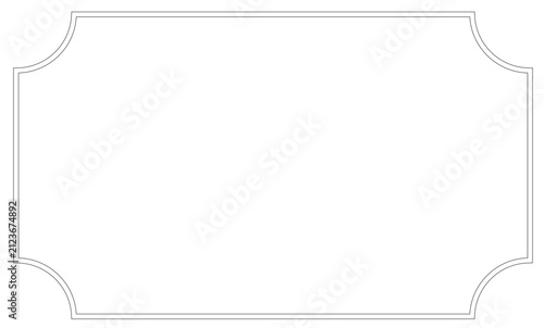 Vintage grey vintage scalloped corner frame vector illustration isolated on white background