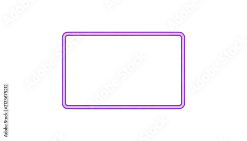 Purple Neon Rectangle Frame Transparent Background