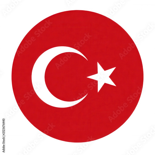 Turkish Flag Circular Emblem Transparent Background