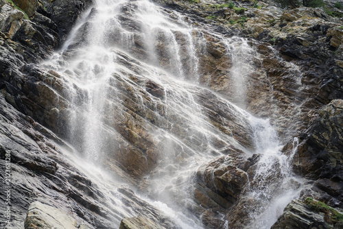 Waterfall near Rifugio Scarfiotti in the Rochemolles Valley, above Bardonecchia, Italian Alps.