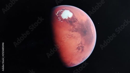 Wide Shot of the Northern Polar Ice Cap of Mars The Red Planet 