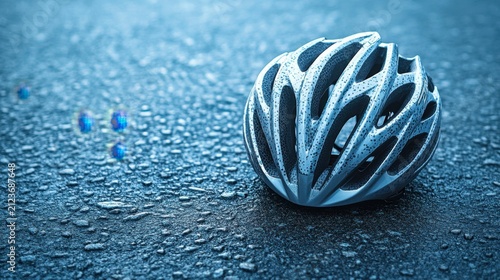 Sleek Cyclist Helmet with Ventilation Holes and Reflectivity