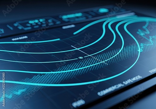 Futuristic Digital Interface Displaying Global Data and Analytics.