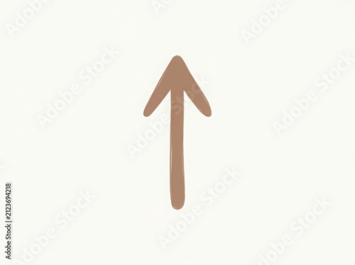 Simple brown hand drawn arrow pointing up icon