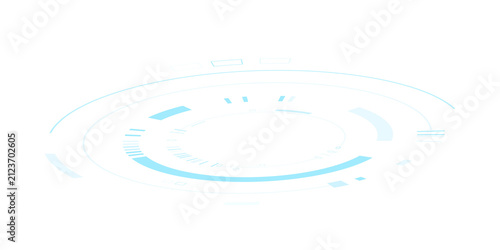 Futuristic HUD interface circle abstract digital technology UI design illustration isolated on transparent background