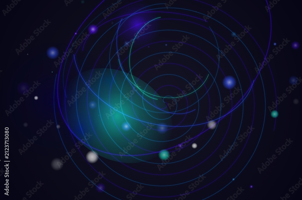 Fototapeta premium Abstract cosmic swirls glowing futuristic space design