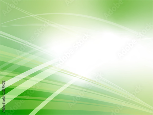 Green Abstract Light Wave Background with Dynamic Flowing Curves