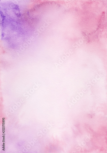 Pastel Watercolor Frame with Subtle Center Wash and Aged Parchment Texture for Romantic Wedding Suite