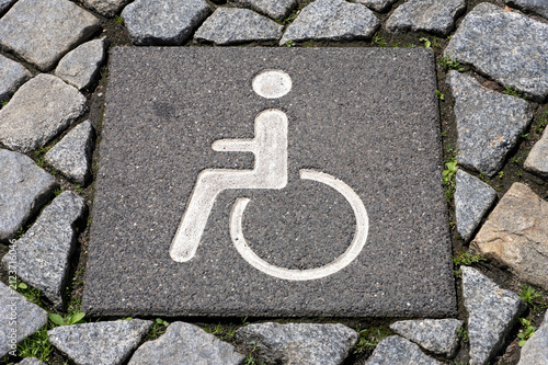 Wheelchair Accessible Parking Symbol on Pavement for Inclusive Mobility