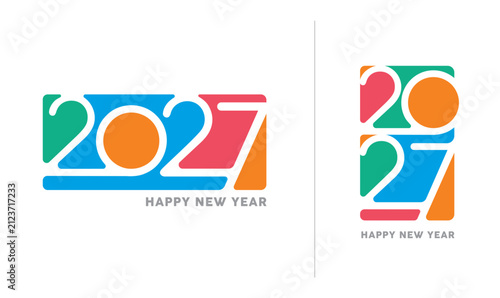 modern 2027 colorful box number design