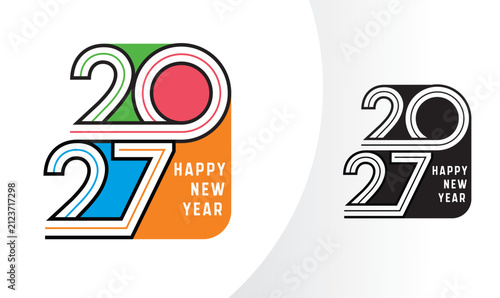 modern 2027 colorful line number design
