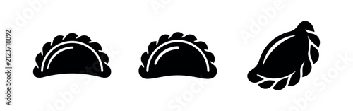 Pierogi or Dumpling Silhouettes Set Vector