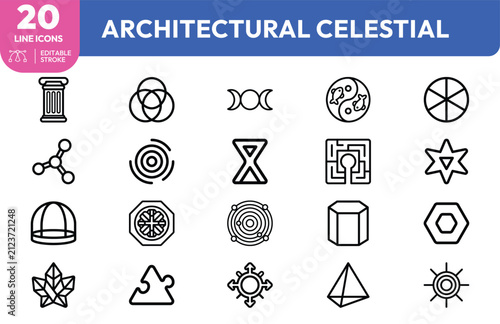 Obraz na plátně Celestial Architecture set