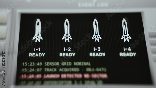 Bild auf Leinwand Four Interceptor Missiles Ready for Launch