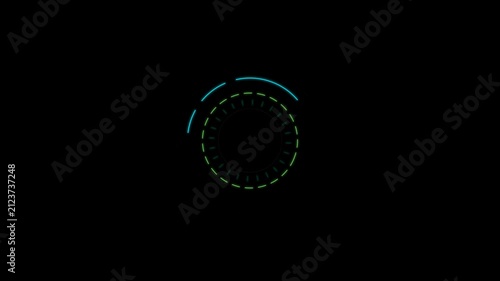 Blue Circular Loading Progress Bar Icon on Black Background for Digital Interface and Website Waiting Screen