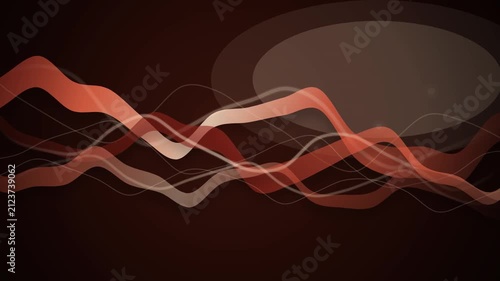 Abstract wavy lines background with smooth flowing shapes in red and dark brown tones for design