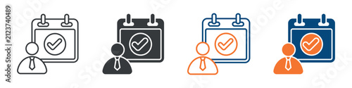 Attendance Icon Set Multiple Style Collection