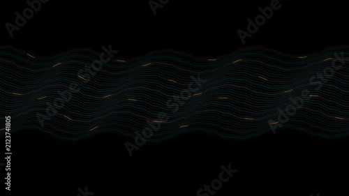 Elegant abstract dark background with golden wavy lines and subtle gold accents