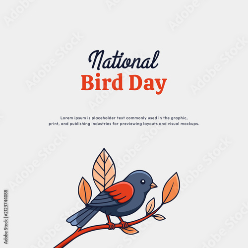 National Bird day design template