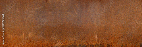 Rusted Steel Panel Texture Background. Banner.