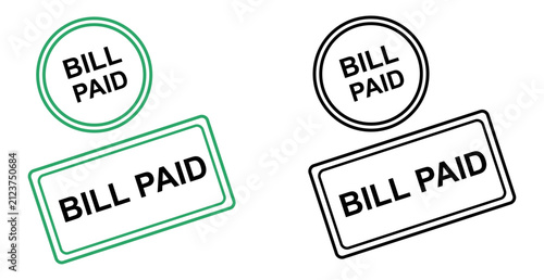 Bill paid stamp vector illustration