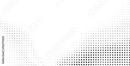 Bild auf Leinwand Minimalist halftone dot pattern vector, black and white gradient texture backgro