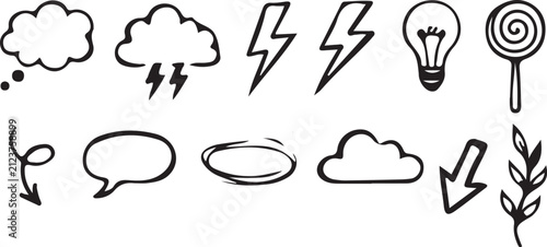 Essential symbols of weather, energy, and natural growth Vector