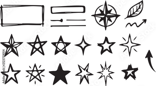 black and white stars