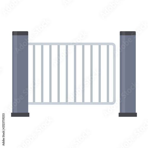Security turnstile and access gate barrier Flat illustration set