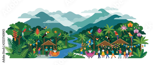 Photography Central American Tropical Rainforest Festival Celebration Illustration
