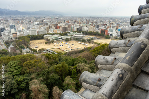 Panoramic View of Matsuyama City from Matsuyama Castle, Japan