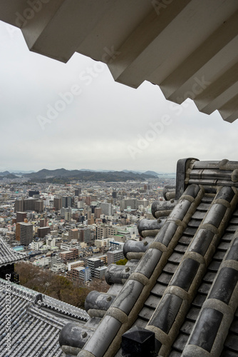 Panoramic View of Matsuyama City from Matsuyama Castle, Japan