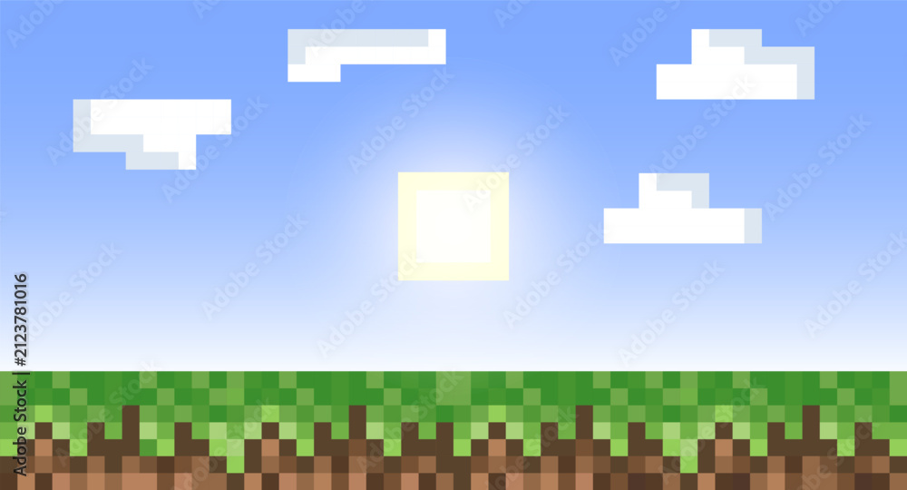 Fototapeta premium Pixel background. The concept of games background. Vector illustration