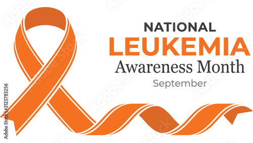 Leukemia awareness month orange ribbon. Symbol for cancer support and medical campaign.