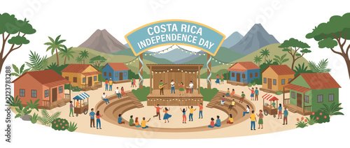 Foto Costa Rica Independence Day Celebration Vector Illustration