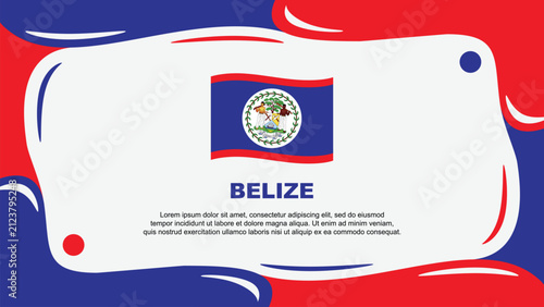 Belize Flag Abstract Background Flat Design Template. Belize Independence Day Banner Wallpaper Vector Illustration. Belize Illustration