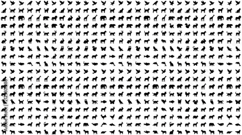 Silhouettes of Dogs in Motion